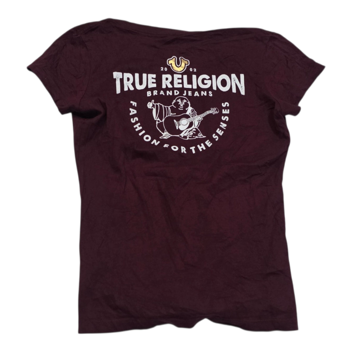 Playera True Religion De Mujer Chica Color Vino Manga Corta