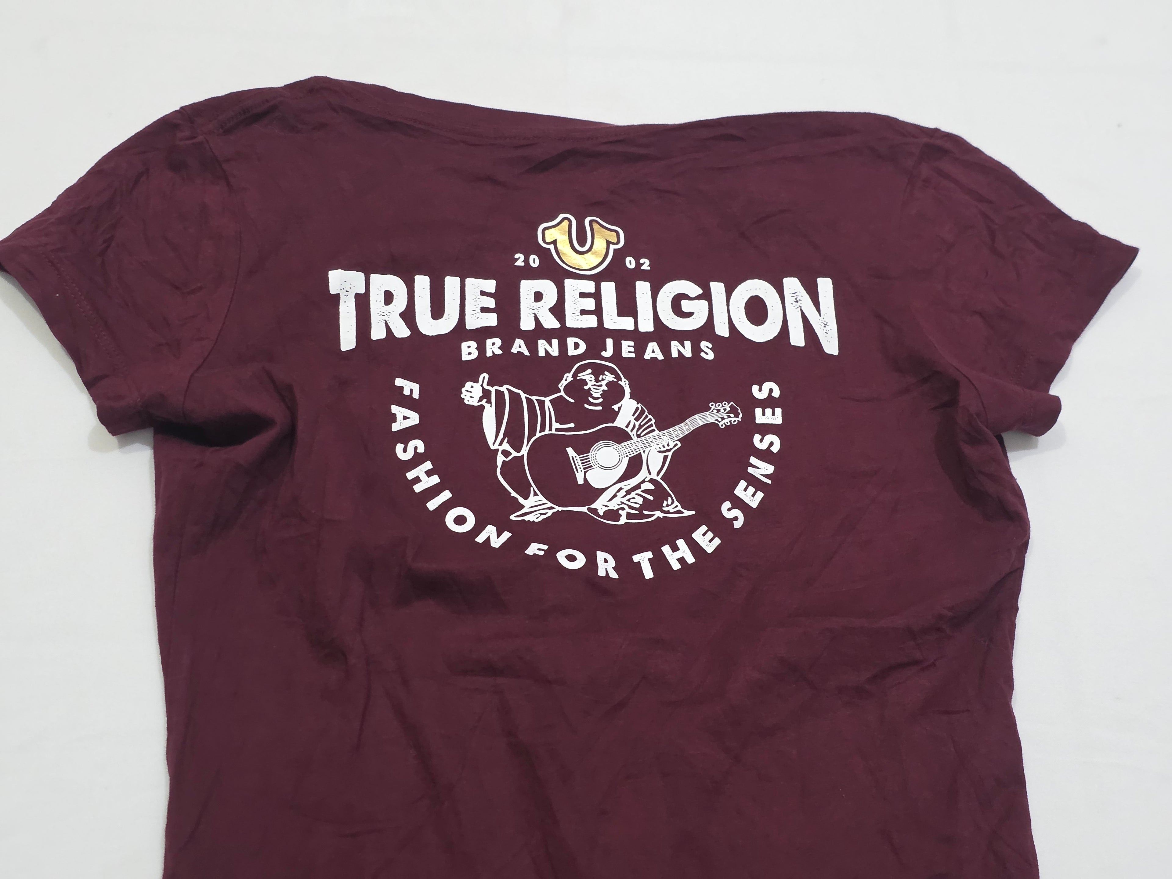 Playera True Religion De Mujer Chica Color Vino Manga Corta