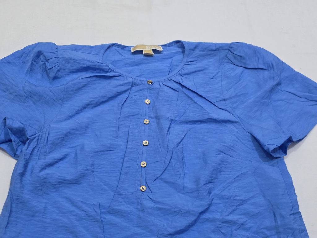 Blusa Michael Kors Mujer Talla Chica Azul Celeste De Viscose