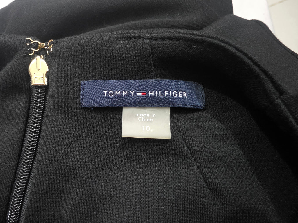 Vestido Tommy Hilfiger Mujer Talla 10 Negro Cuello Alto