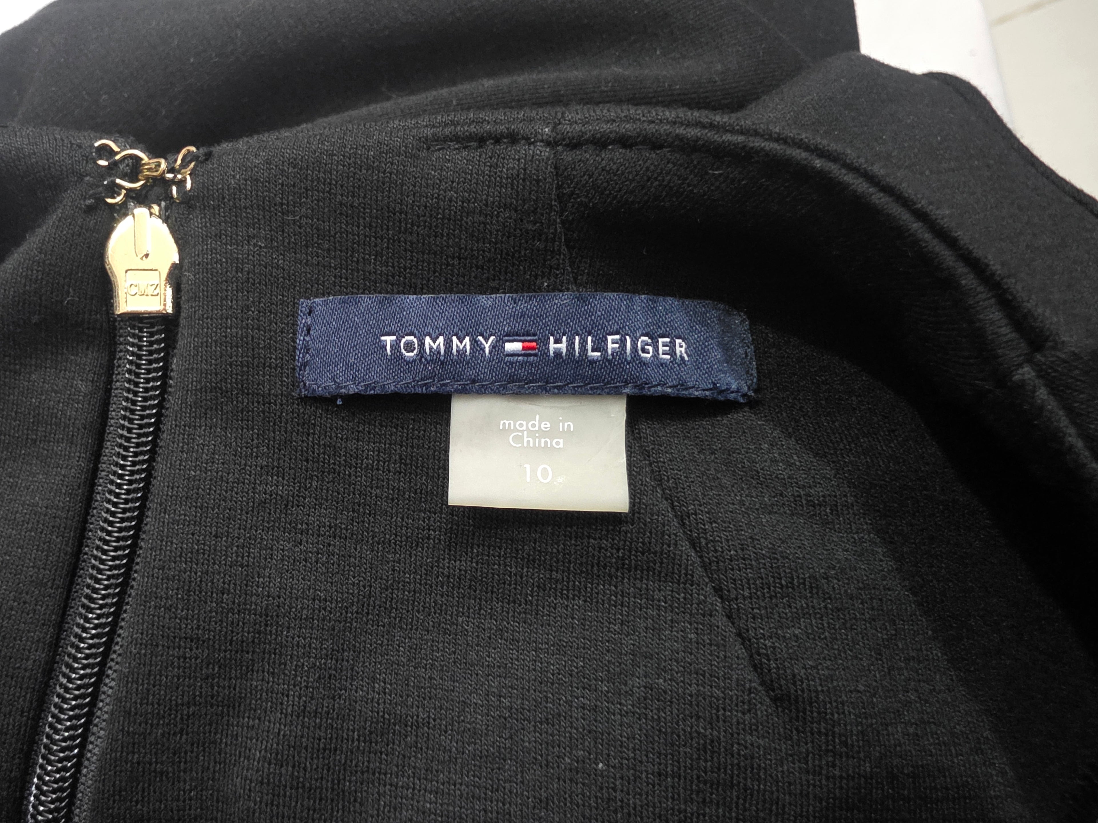 Vestido Tommy Hilfiger Mujer Talla 10 Negro Cuello Alto