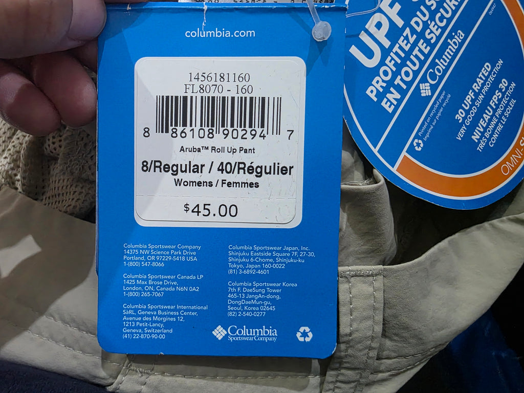 Pantalon Columbia Talla 8 Regular Color Cafe De Mujer