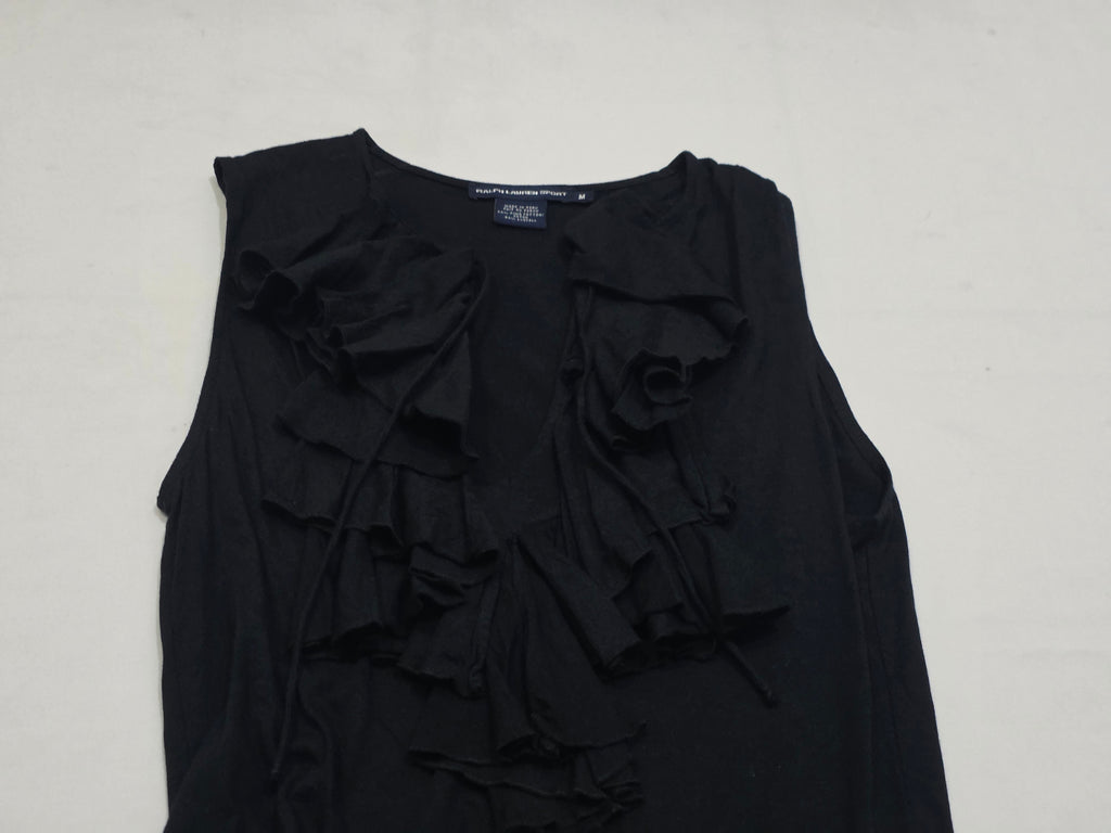 Blusa Ralph Lauren Sport Mediana Color Negro Sin Mangas