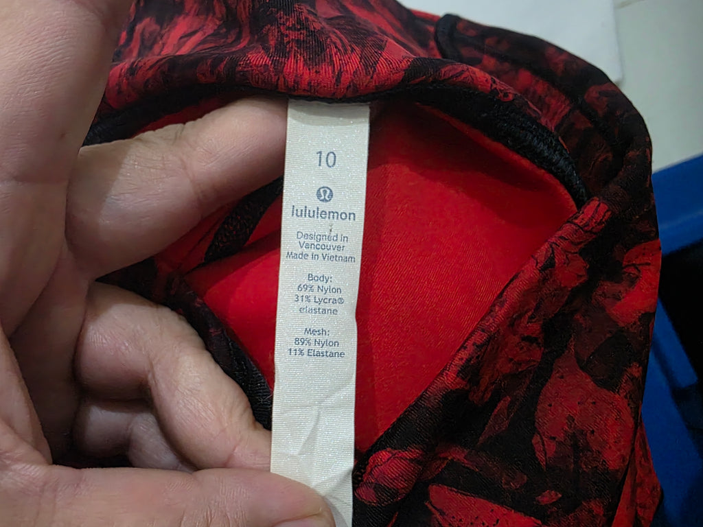 Legging Lululemon De Mujer Talla 20 Color Rojo Floreado