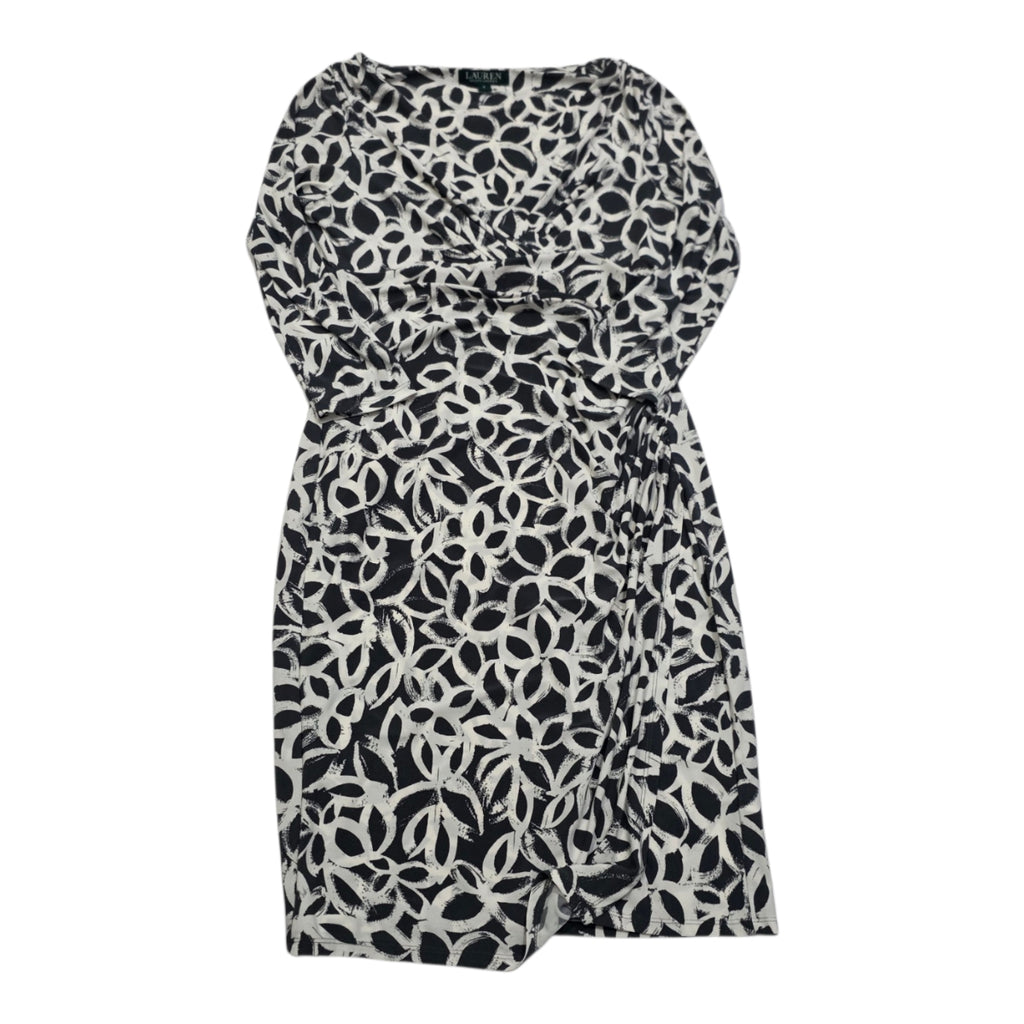 Vestido Ralph Lauren Mujer Talla 8 Color Gris Con Figuras