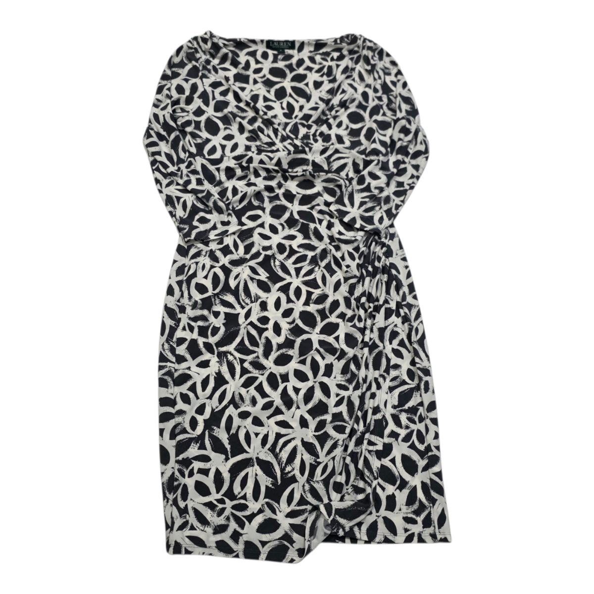 Vestido Ralph Lauren Mujer Talla 8 Color Gris Con Figuras