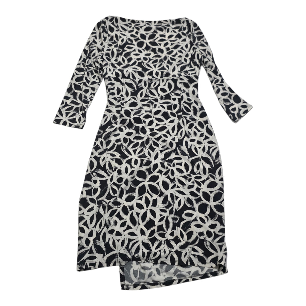 Vestido Ralph Lauren Mujer Talla 8 Color Gris Con Figuras