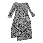Vestido Ralph Lauren Mujer Talla 8 Color Gris Con Figuras