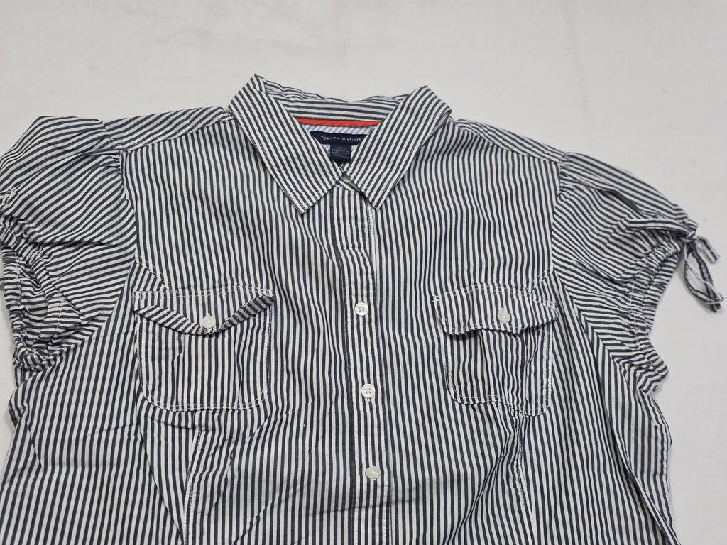 Camisa Tommy Hilfiger Mujer Talla Grande Rayada Manga Corta