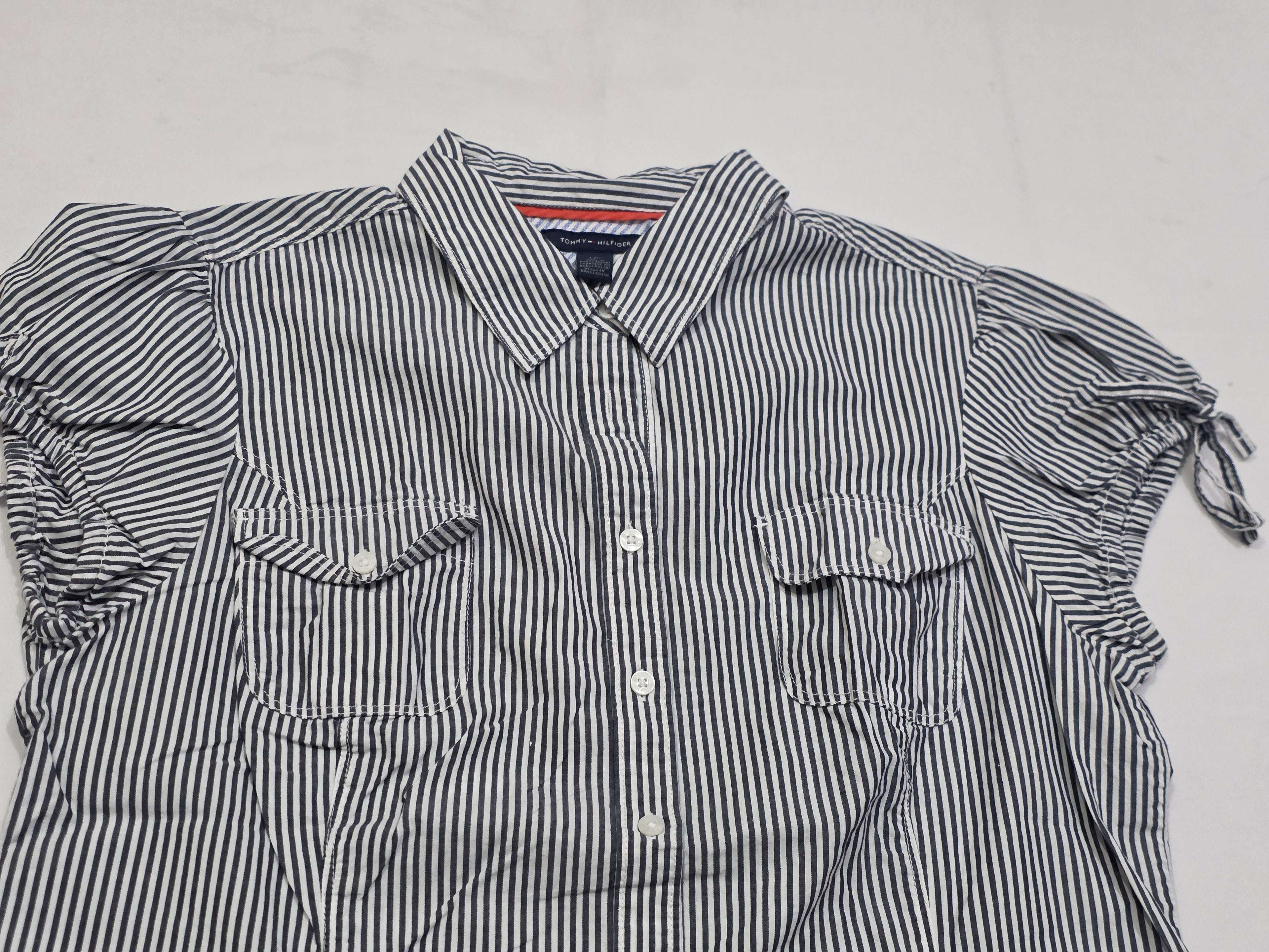 Camisa Tommy Hilfiger Mujer Talla Grande Rayada Manga Corta