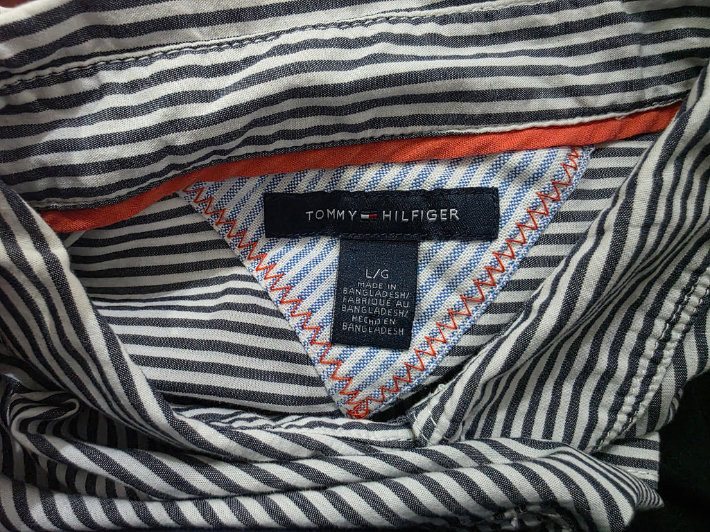 Camisa Tommy Hilfiger Mujer Talla Grande Rayada Manga Corta
