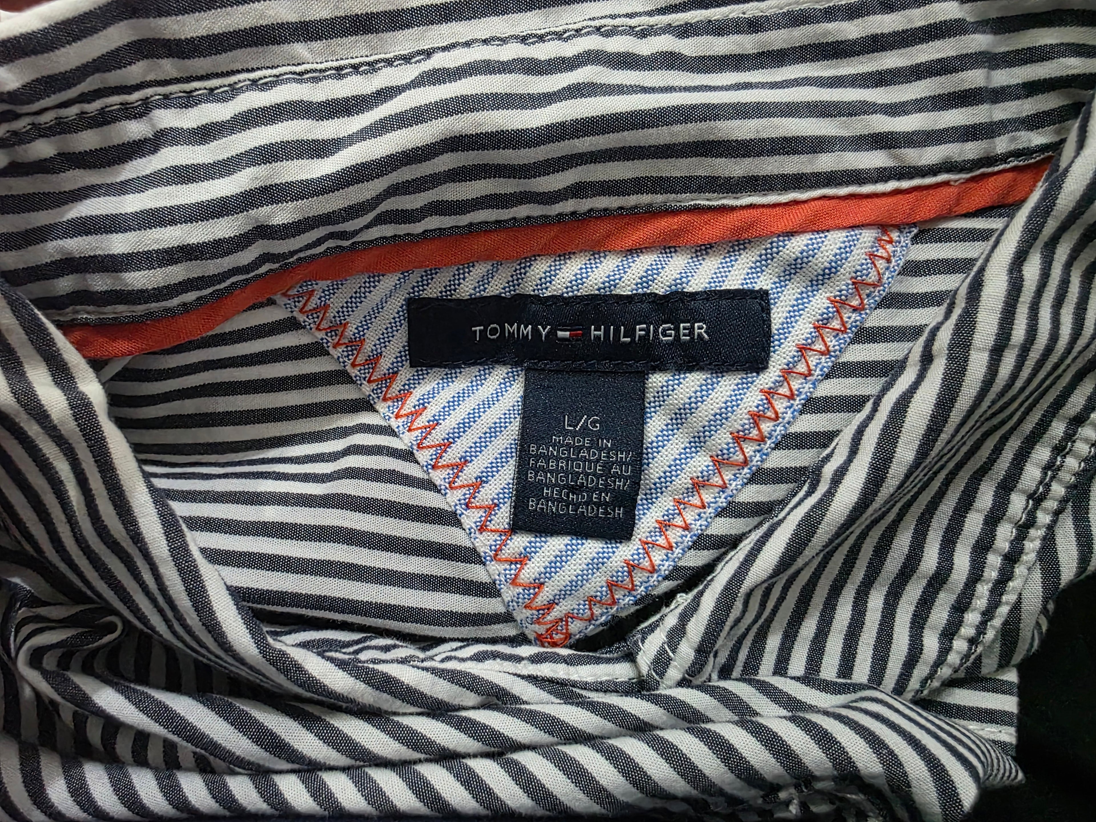 Camisa Tommy Hilfiger Mujer Talla Grande Rayada Manga Corta