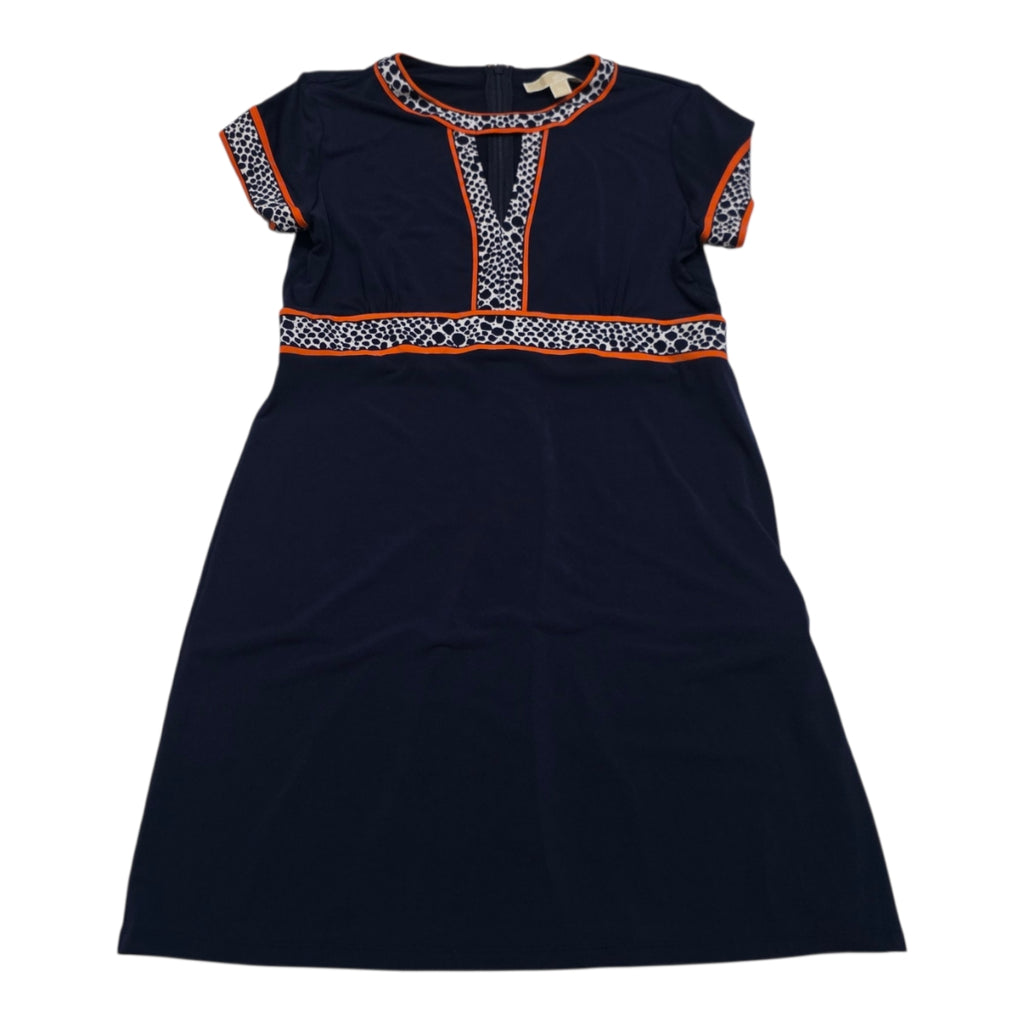 Vestido Michael Kors De Mujer Talla Grande Azul Con Naranja