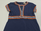 Vestido Michael Kors De Mujer Talla Grande Azul Con Naranja