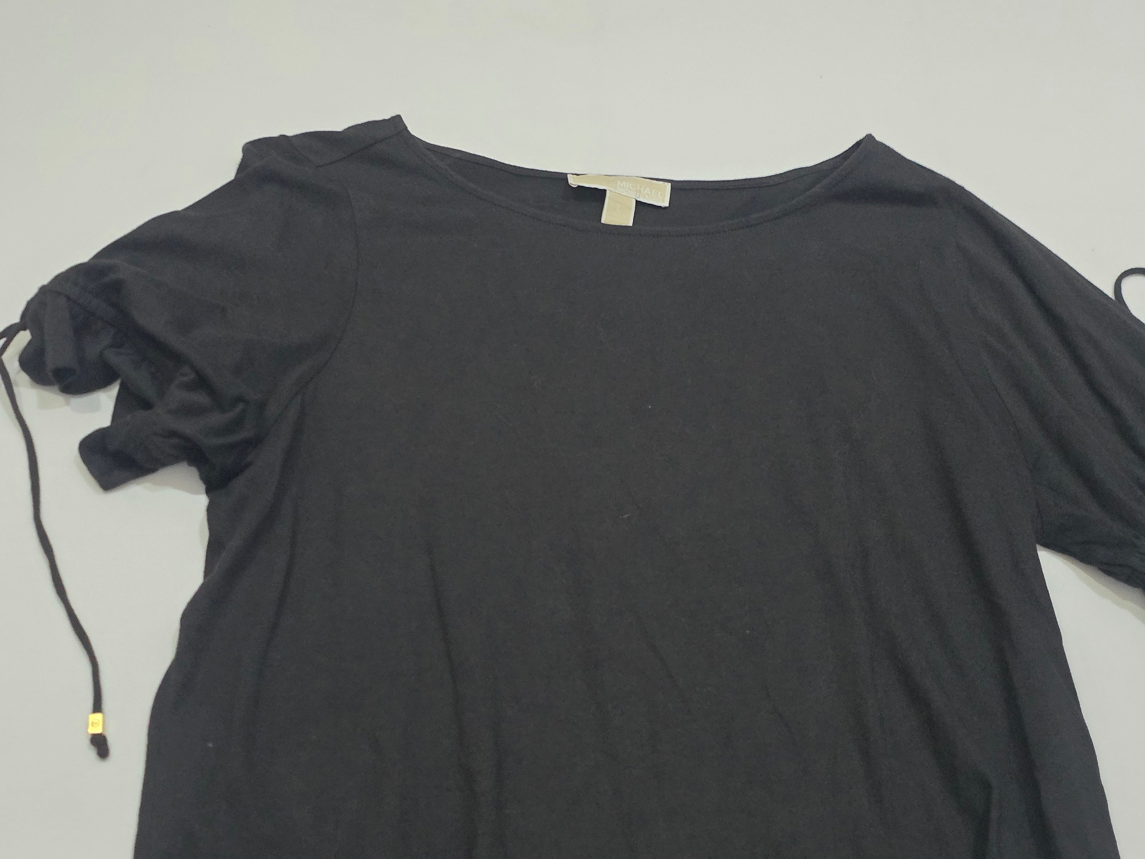 Blusa Michael Kors De Mujer Talla Grande Con Cordones Negra