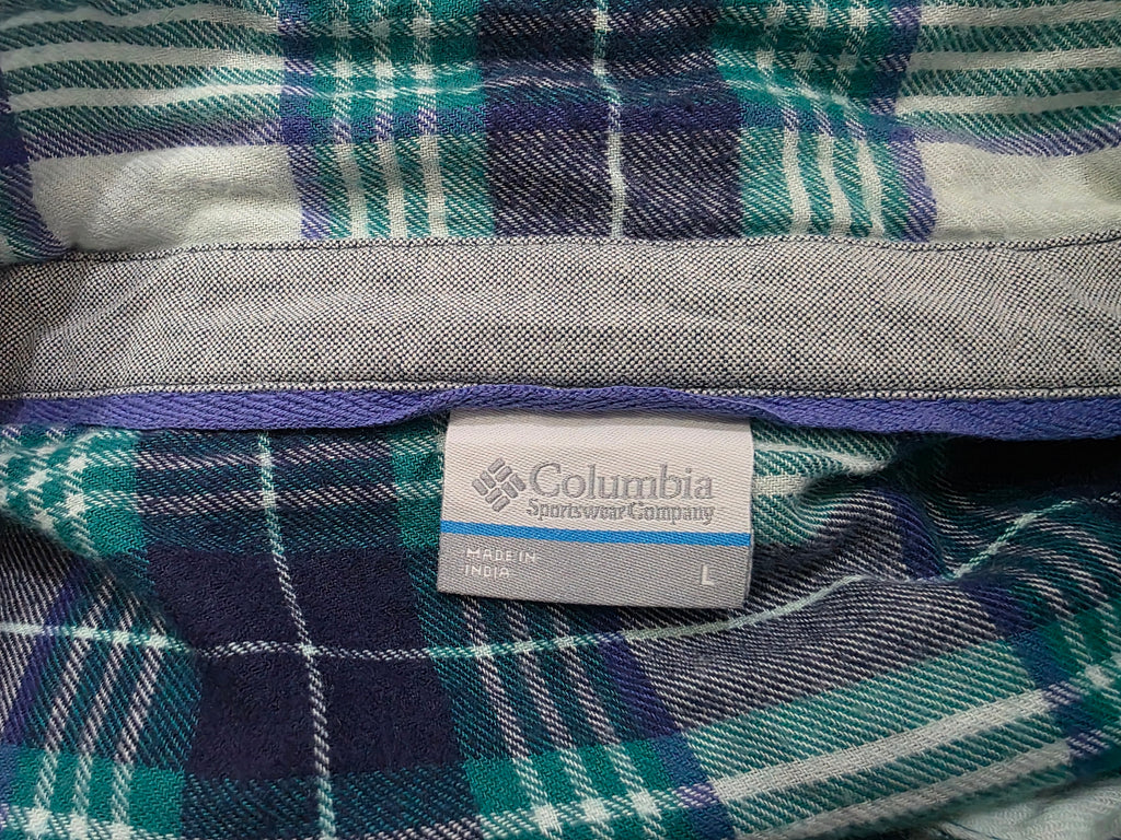 Camisa Columbia De Mujer Talla Grande Azul A Cuadros