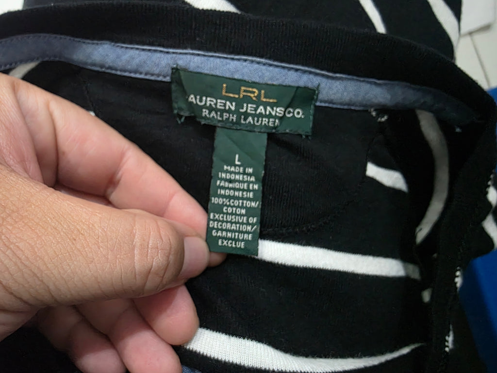 Playera Ralph Lauren De Mujer Talla Grande Manga 3/4 Negra