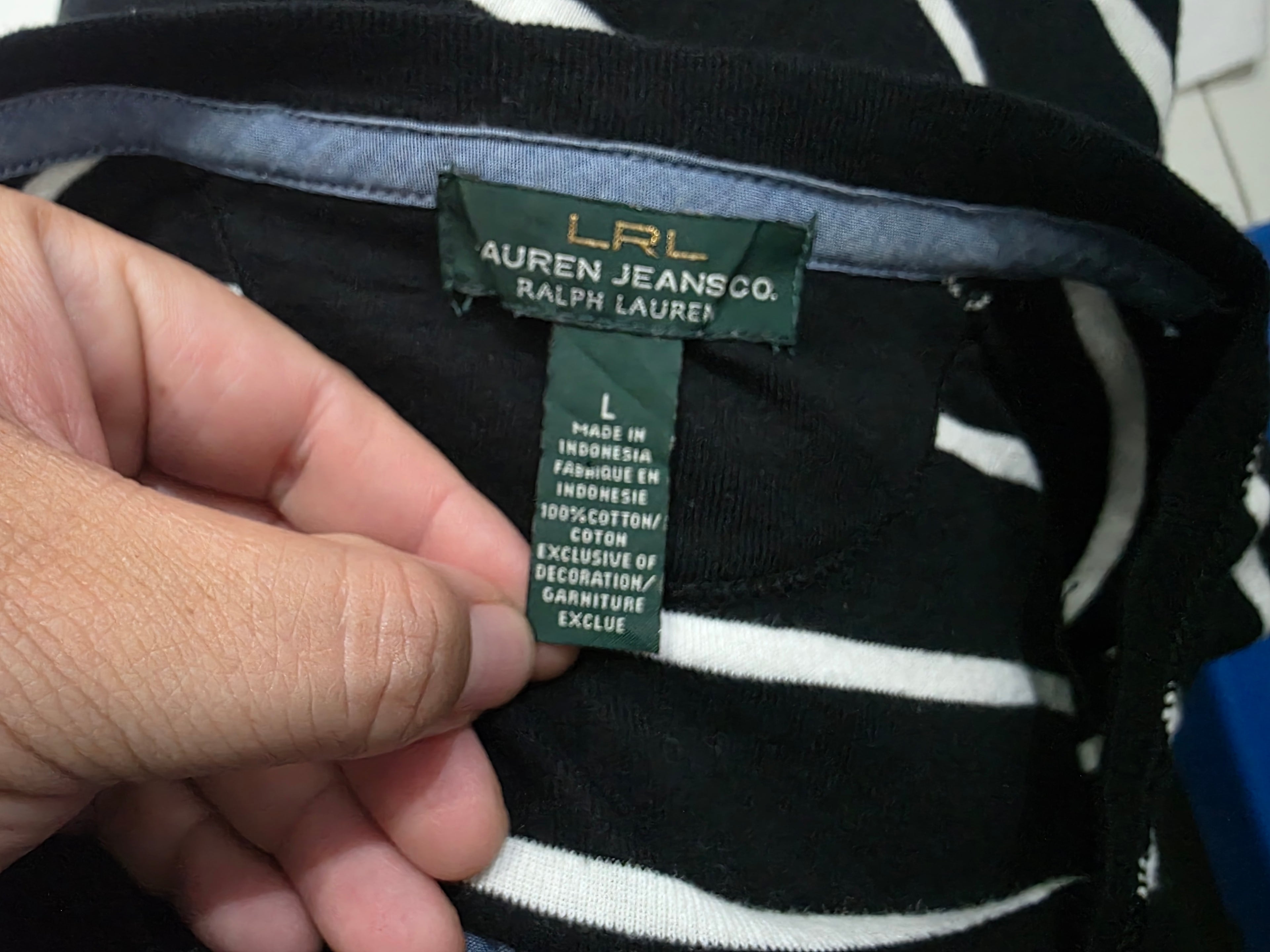 Playera Ralph Lauren De Mujer Talla Grande Manga 3/4 Negra