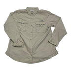Camisa Columbia Pfg Color Cafe De Mujer Talla Grande