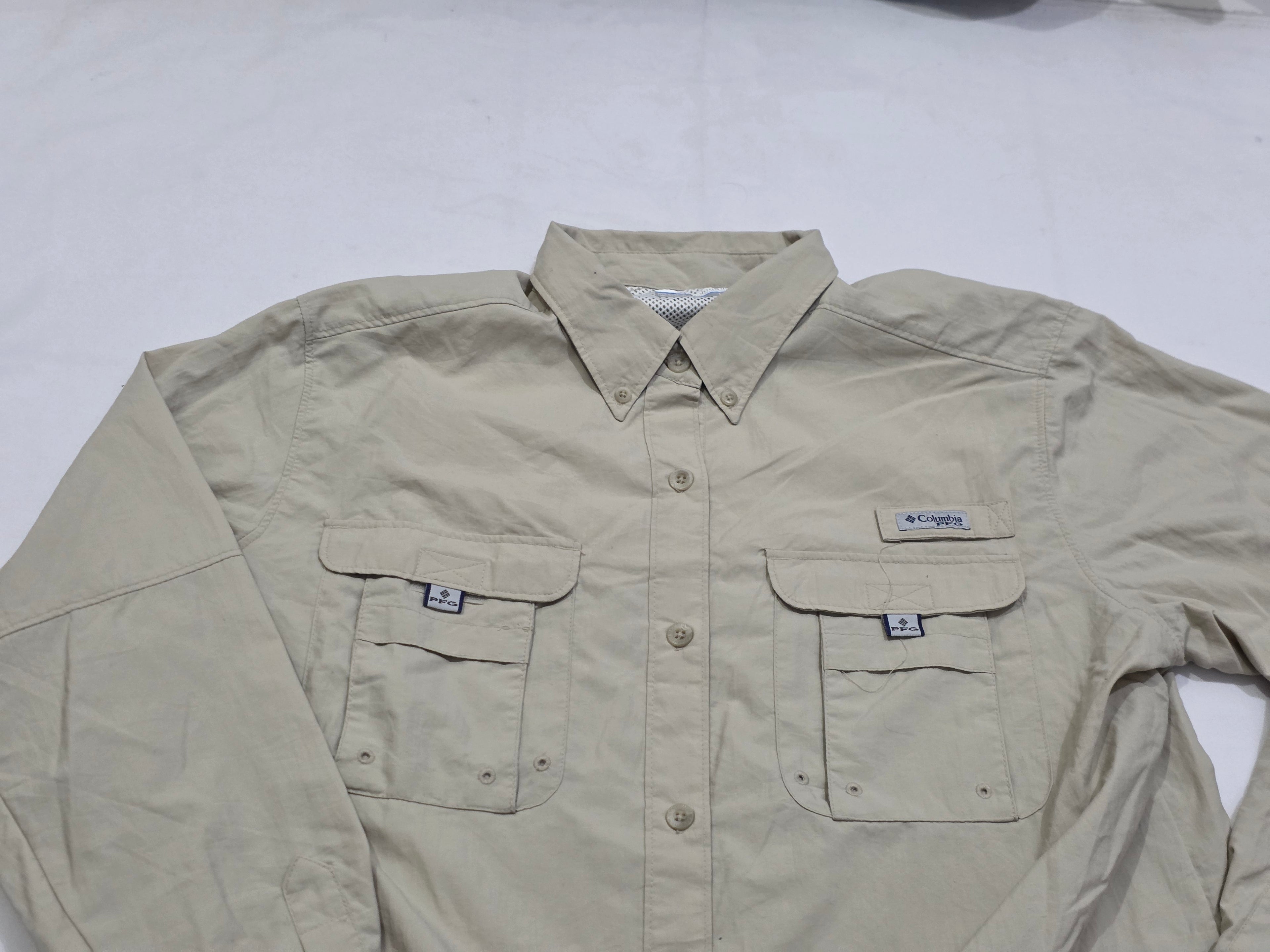 Camisa Columbia Pfg Color Cafe De Mujer Talla Grande
