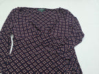 Vestido Ralph Lauren Mujer Talla 14 Azul Rojo Con Figuras