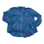 Camisa Ralph Lauren De Mujer Talla Grande Azul Con Figuras
