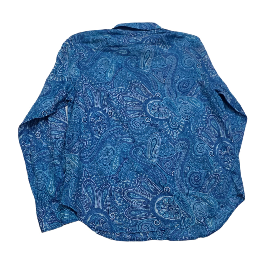 Camisa Ralph Lauren De Mujer Talla Grande Azul Con Figuras