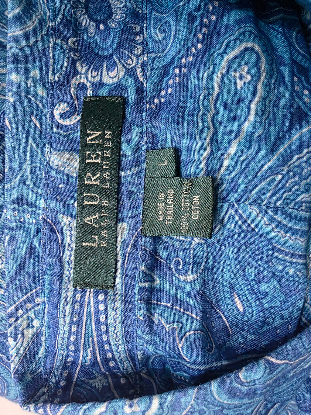 Camisa Ralph Lauren De Mujer Talla Grande Azul Con Figuras