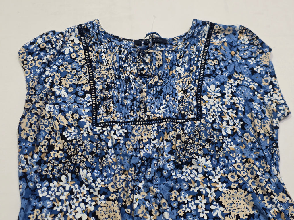 Blusa Tommy Hilfiger De Mujer Talla Grande Azul Floreada
