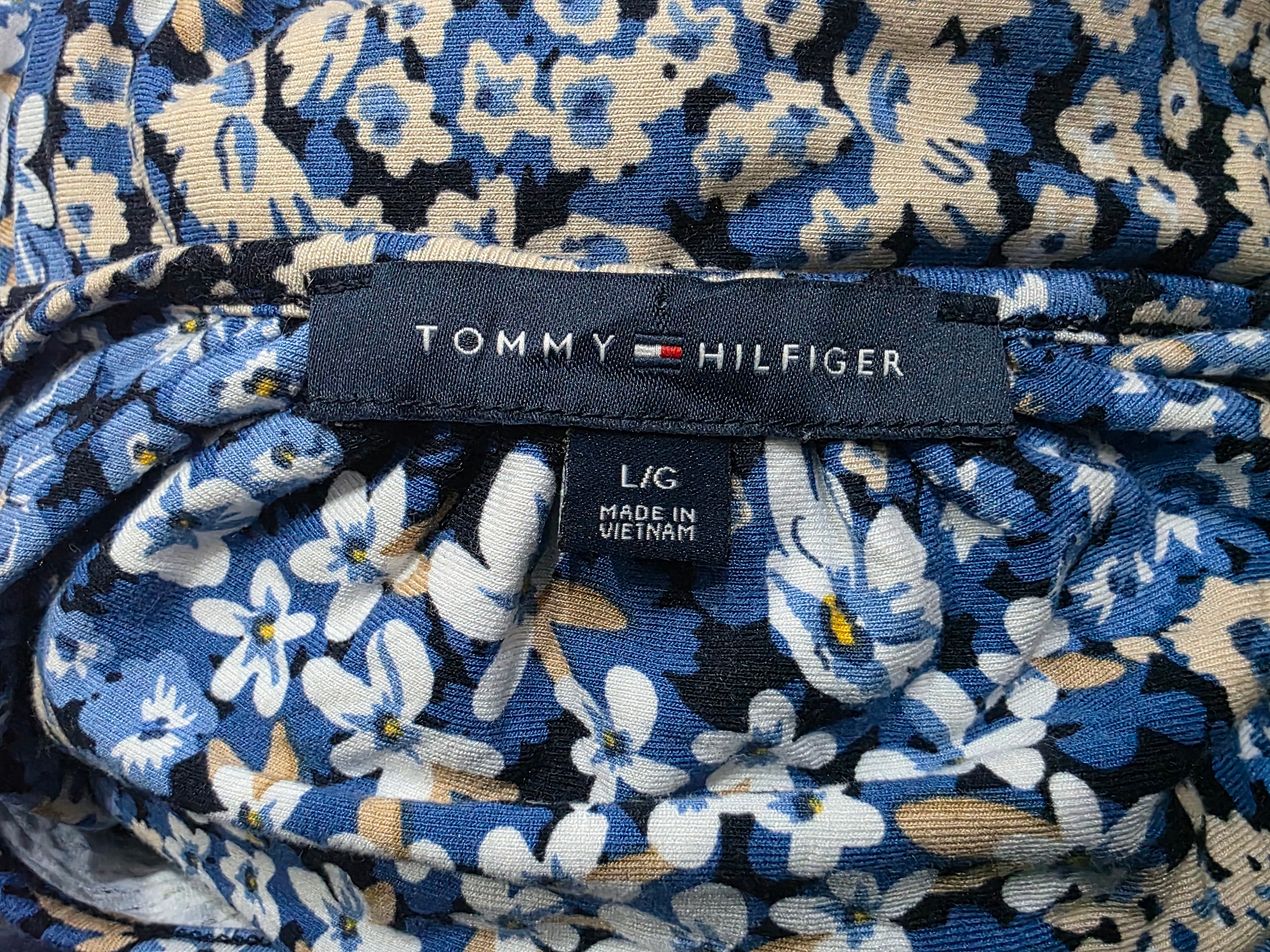 Blusa Tommy Hilfiger De Mujer Talla Grande Azul Floreada