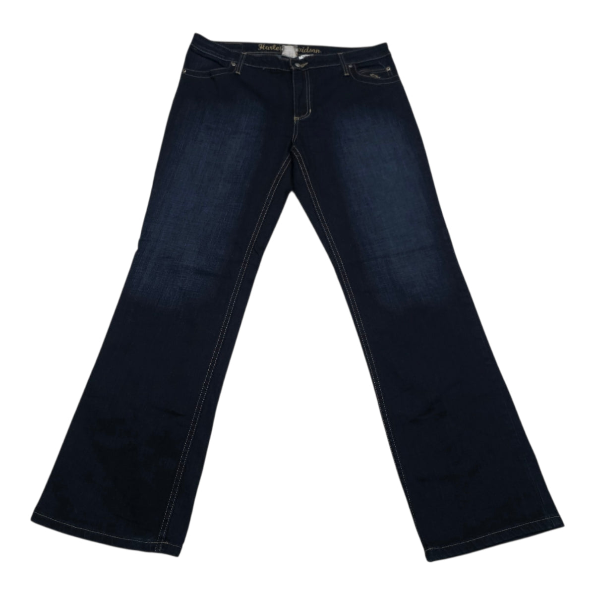 Pantalon Harley Davidson Mujer Talla 14 De Mezclilla Oscura