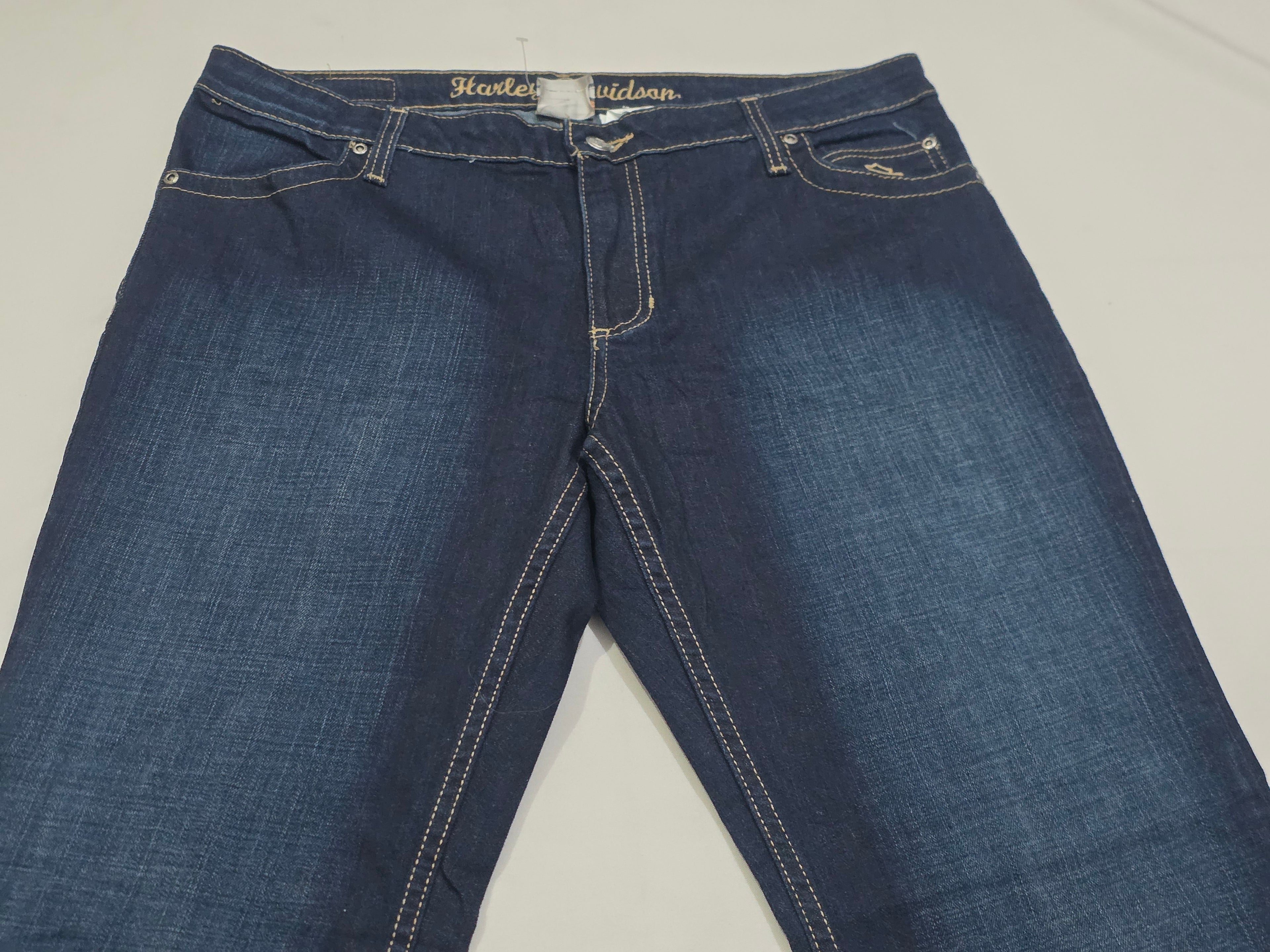 Pantalon Harley Davidson Mujer Talla 14 De Mezclilla Oscura