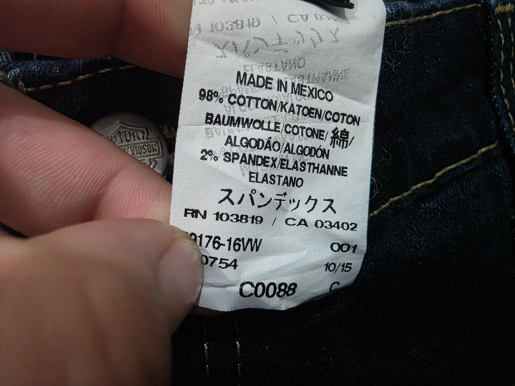 Pantalon Harley Davidson Mujer Talla 14 De Mezclilla Oscura