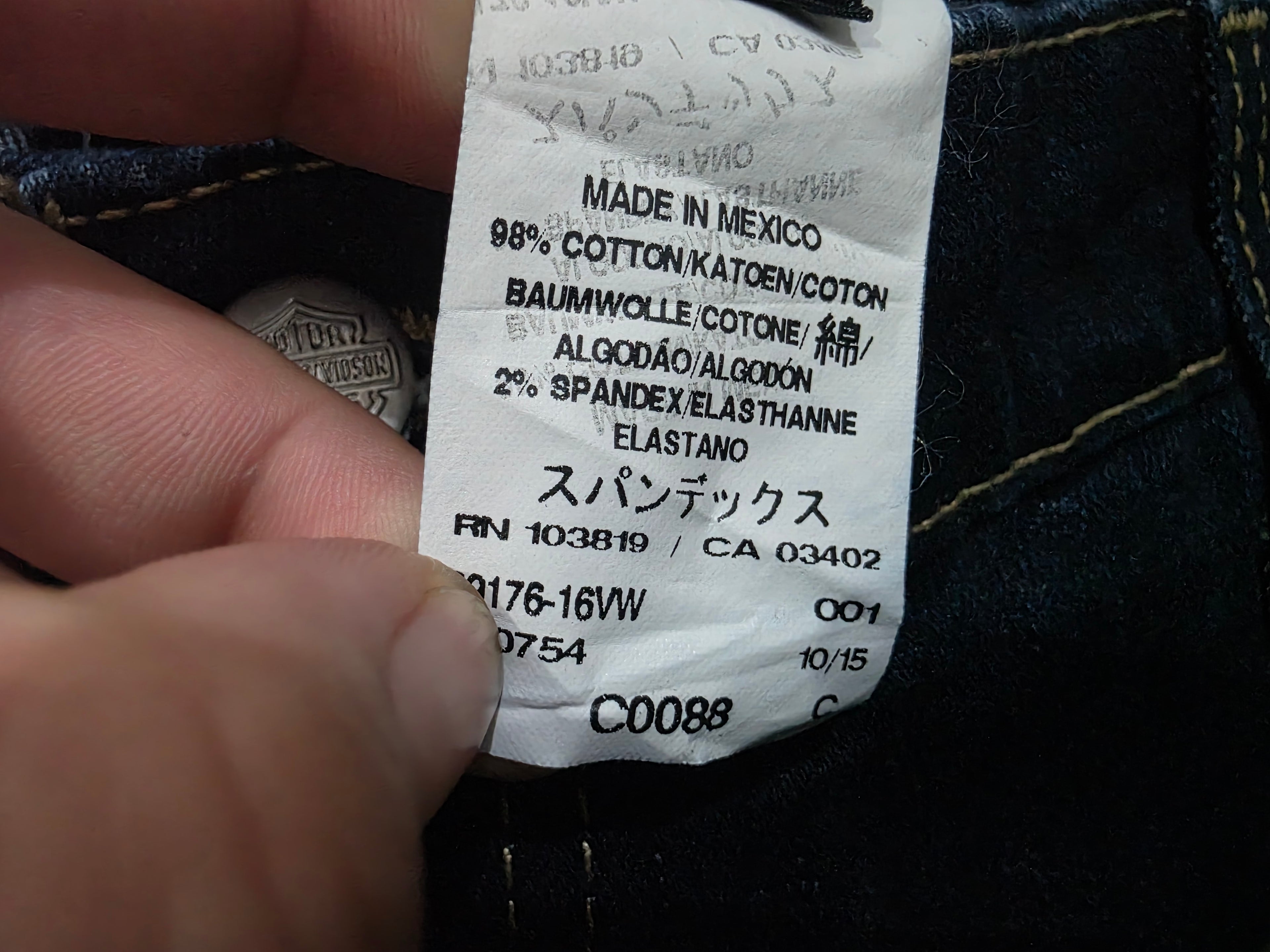Pantalon Harley Davidson Mujer Talla 14 De Mezclilla Oscura