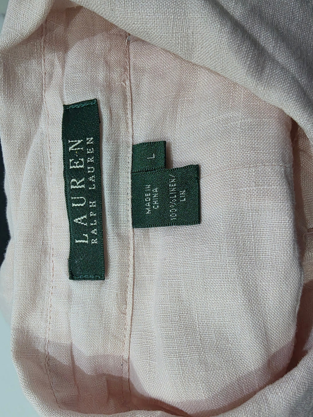 Camisa Ralph Lauren De Mujer Talla Grande Roda Claro De Lino