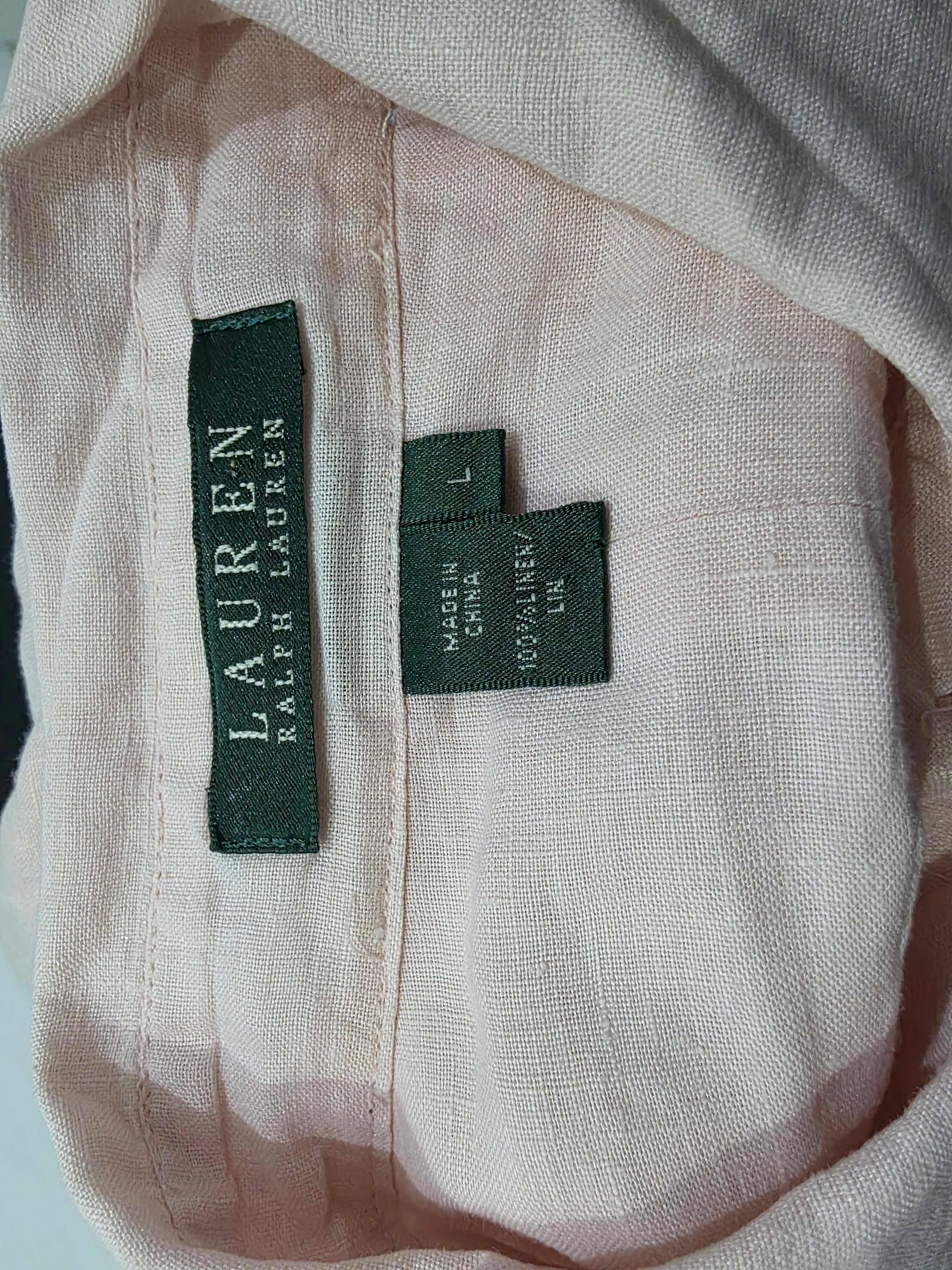 Camisa Ralph Lauren De Mujer Talla Grande Roda Claro De Lino