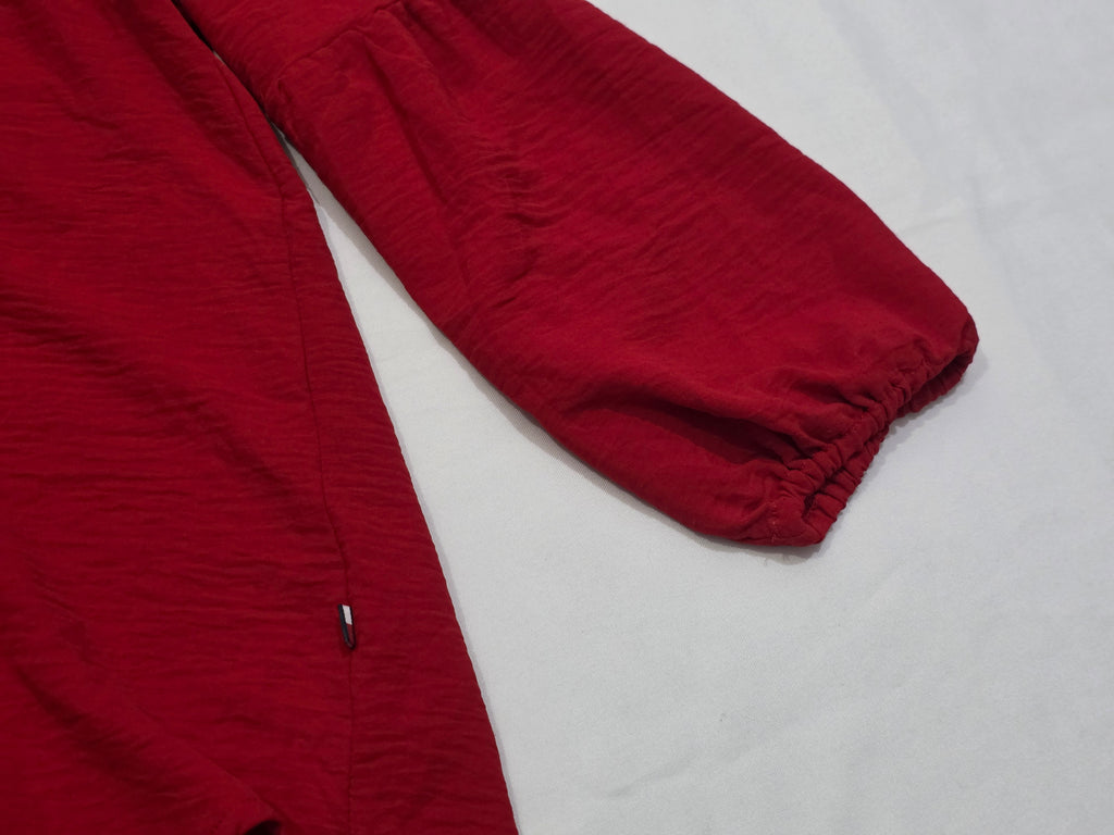 Blusa Campesina Ligera Tommy Hilfiger Mujer Grande Rojo