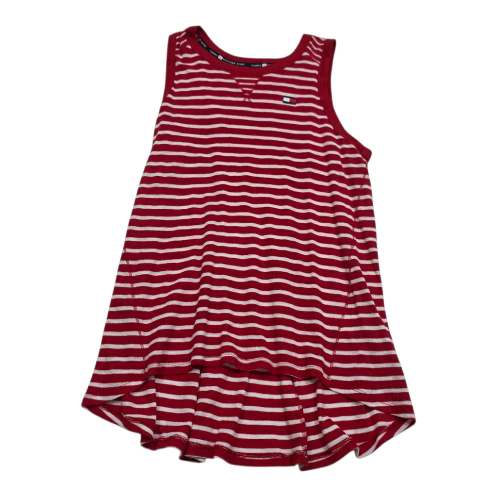 Playera Tommy Hilfiger Sport Mujer Extra Grande Roja Rayada