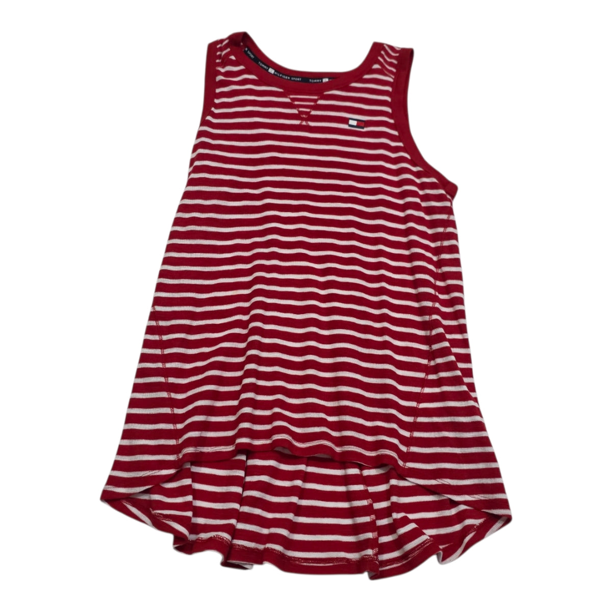 Playera Tommy Hilfiger Sport Mujer Extra Grande Roja Rayada