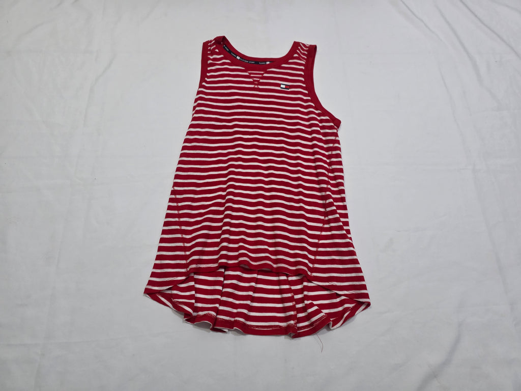 Playera Tommy Hilfiger Sport Mujer Extra Grande Roja Rayada