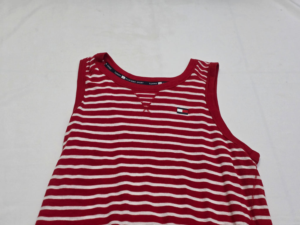 Playera Tommy Hilfiger Sport Mujer Extra Grande Roja Rayada