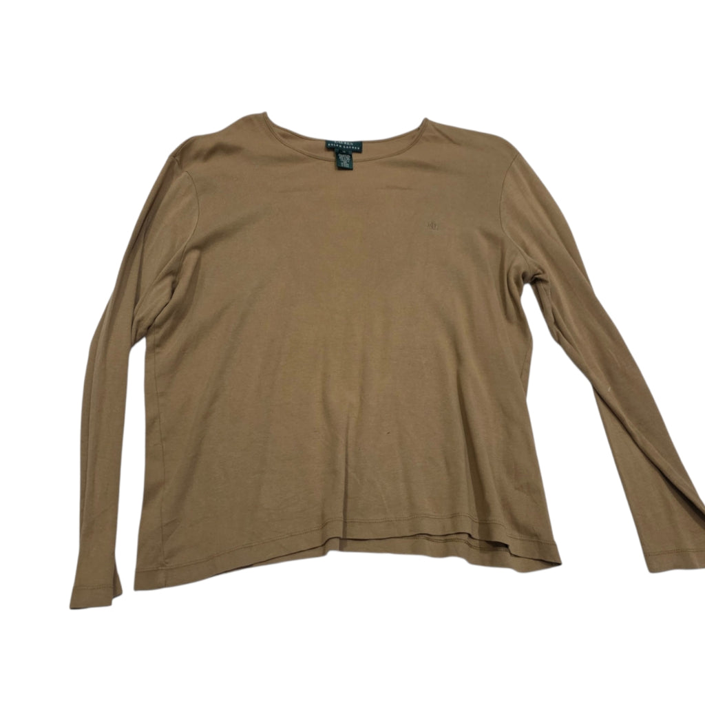 Playera Basica Ralph Lauren Manga Larga Talla Xxl Cafe