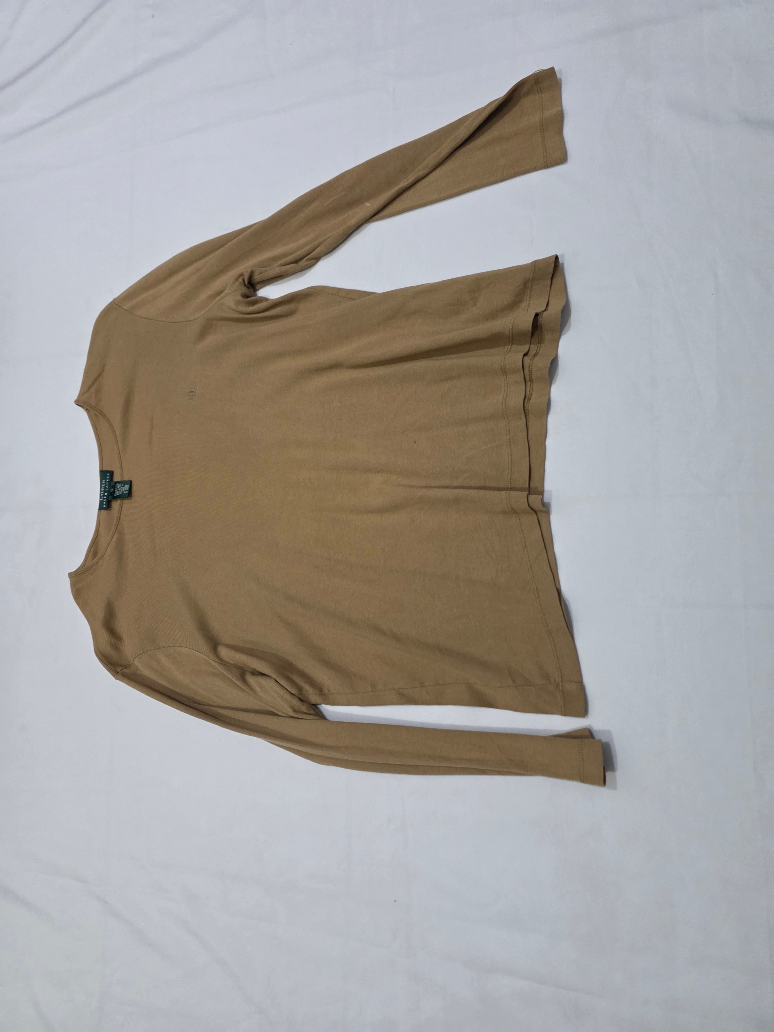 Playera Basica Ralph Lauren Manga Larga Talla Xxl Cafe