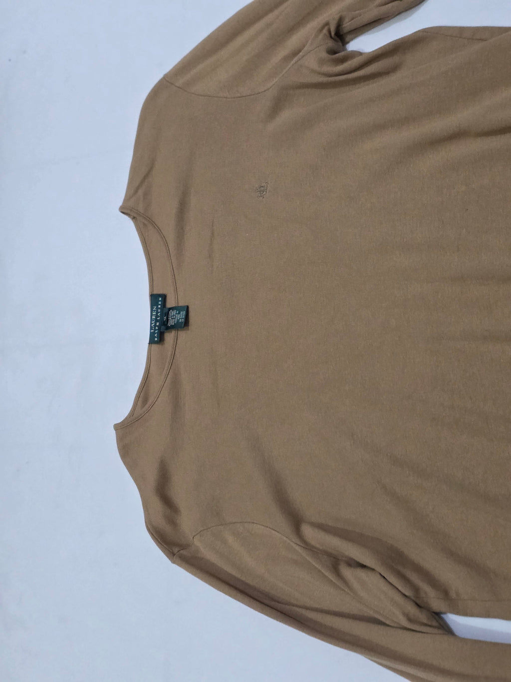 Playera Basica Ralph Lauren Manga Larga Talla Xxl Cafe