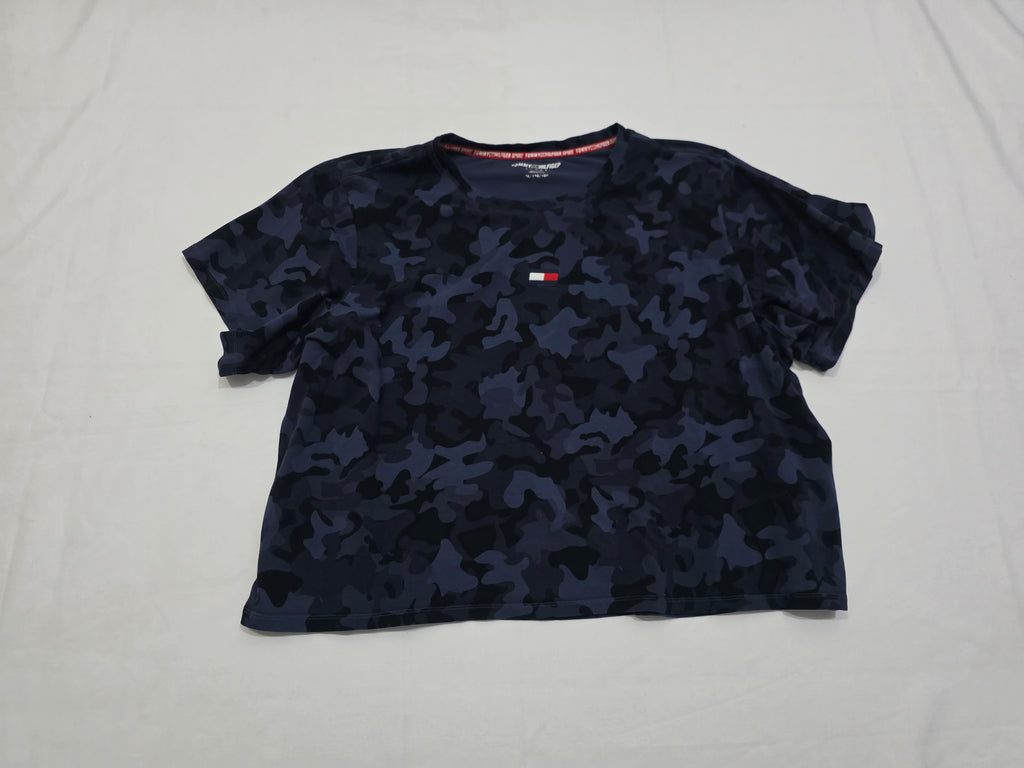 Playera Corta Tommy Hilfiger Mujer Extra Grande Azul Gris