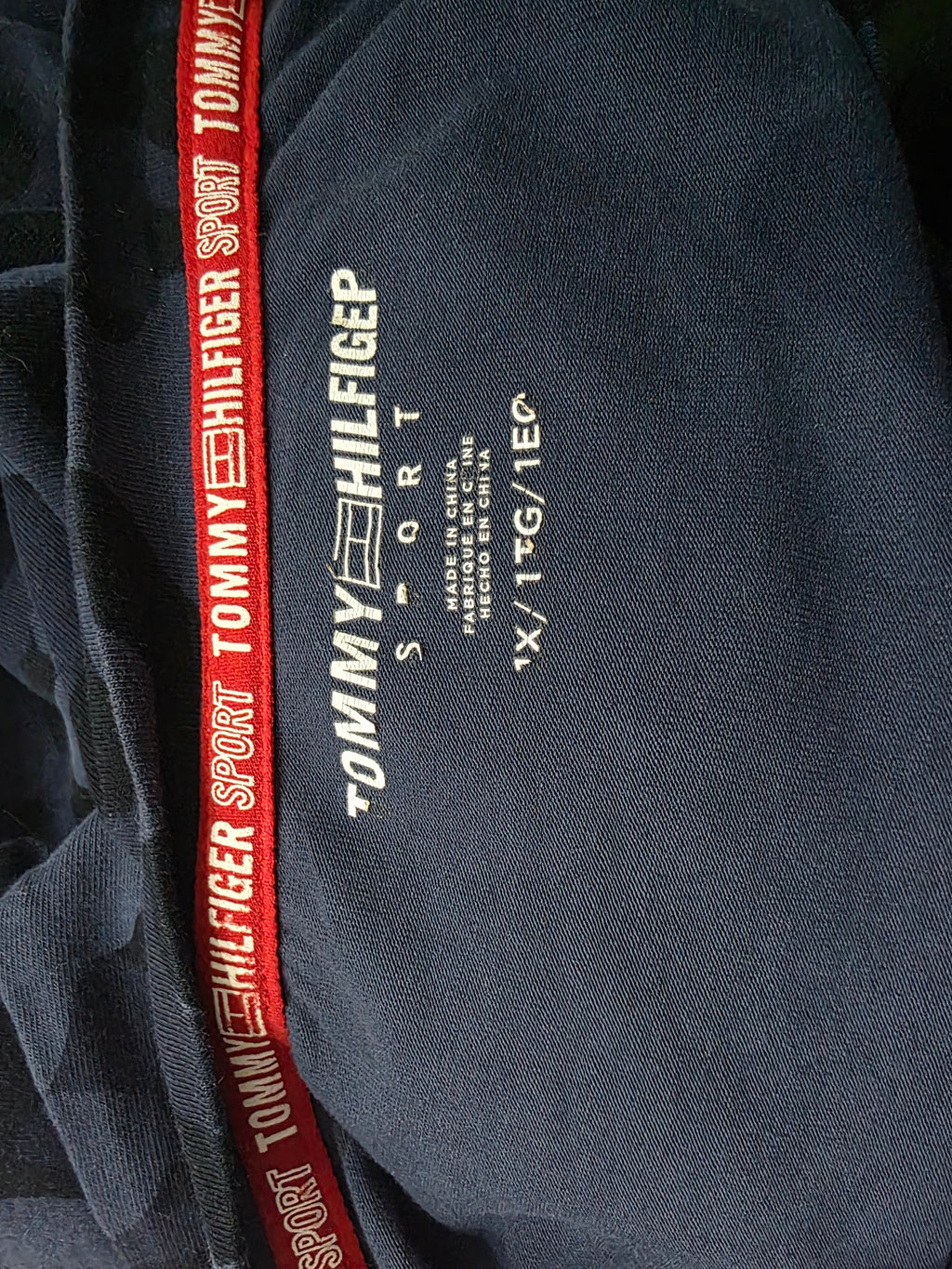 Playera Corta Tommy Hilfiger Mujer Extra Grande Azul Gris