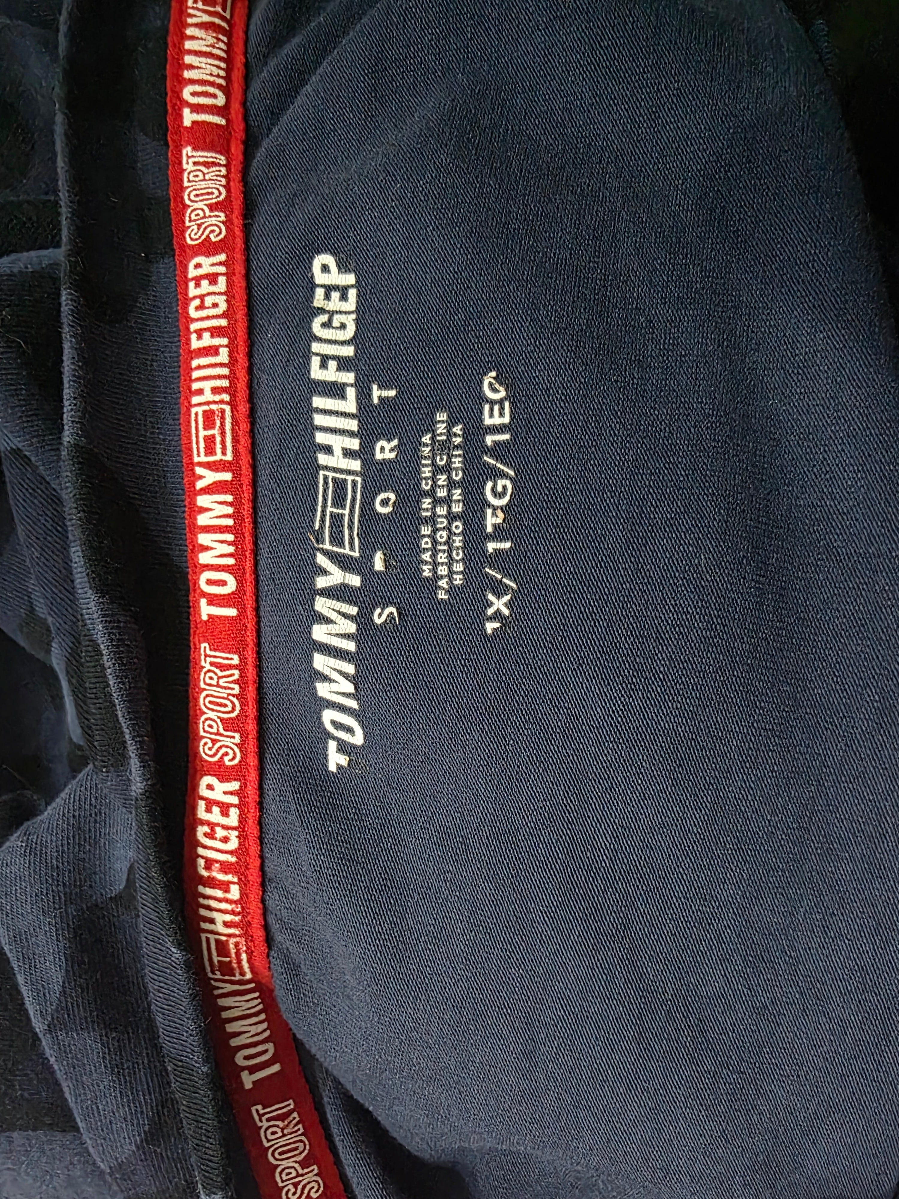 Playera Corta Tommy Hilfiger Mujer Extra Grande Azul Gris