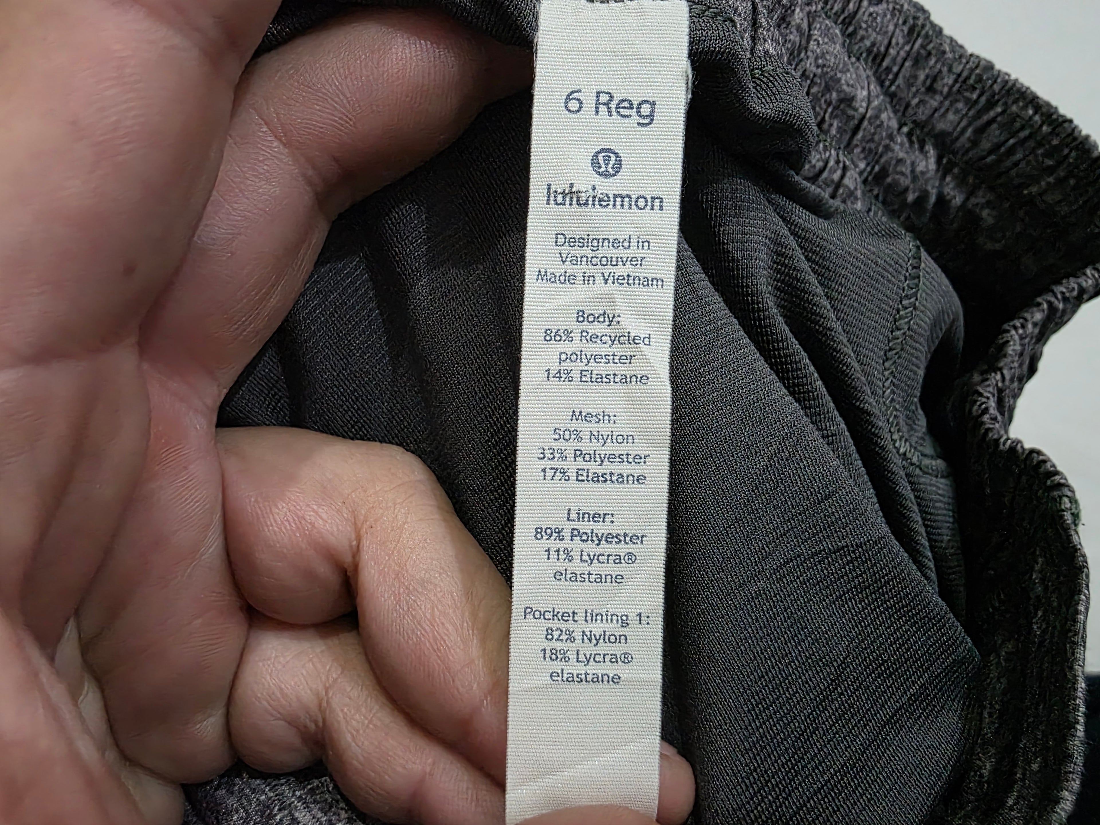 Short Lululemon De Mujer Talla 6 Regular Gris Jaspeado