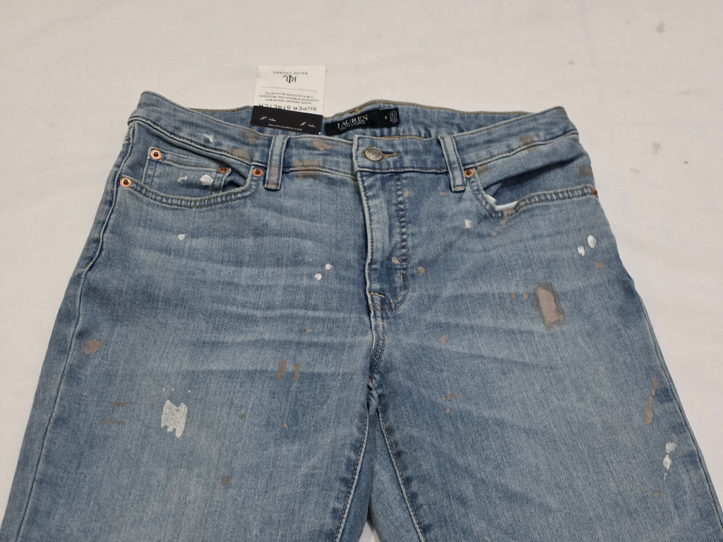 Pantalon Ralph Lauren Curvy Mid Rise Skinny Leg Talla 8 Azul