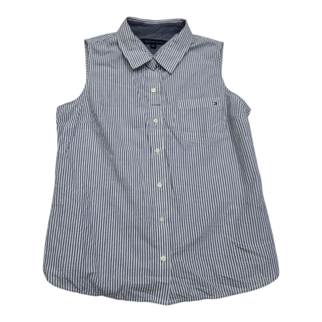 Camisa Rayada Tommy Hilfiger De Mujer Mediana Sin Mangas